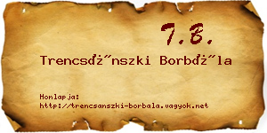 Trencsánszki Borbála névjegykártya